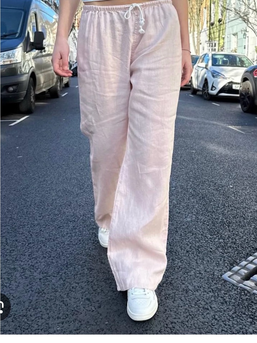 Brandy Melville Pale Blush Drawstring Waist Pants
